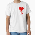 Heart Letter Initial B Black T-Shirt - Streetwear Style for Adults - T-Shirt, Sweatshirt, Hoodie