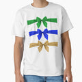 Green Blue Gold Satin Bow Set T-Shirt - Custom Art Print for Adults - T-Shirt, Sweatshirt, Hoodie
