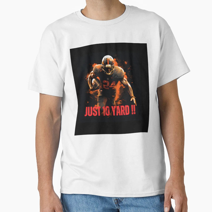 Just 10 Yard American Football Color T-Shirt - Unique Graphic for Adults - T-Shirt, Sweatshirt, Hoodie