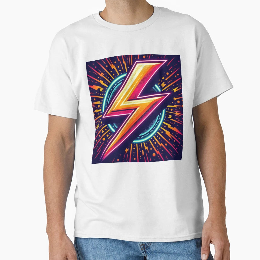 Neon Lightning Bolt Explosion T-Shirt - Aesthetic Graphic Unisex - T-Shirt, Sweatshirt, Hoodie