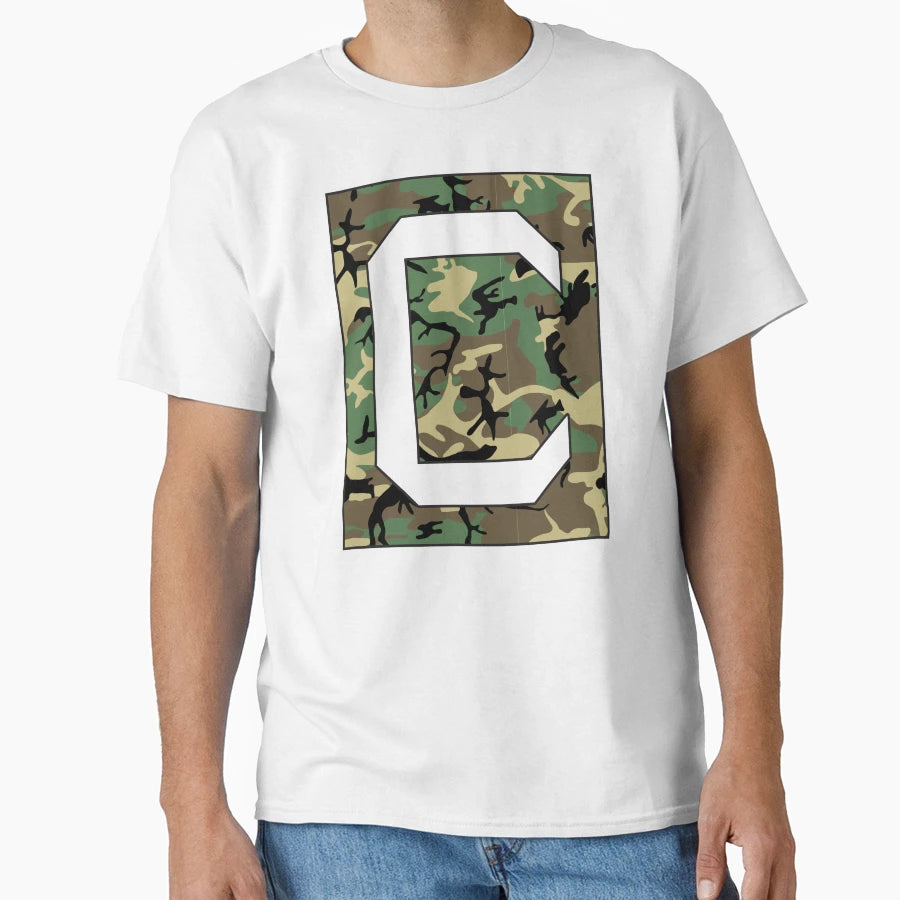 Letter C Military Camo Stencil Font T-Shirt - Fun Novelty Design for Adults - T-Shirt, Sweatshirt, Hoodie
