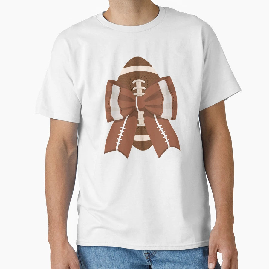 American Football Ball And Bow T-Shirt - Casual Everyday Wear for Adults - T-Shirt, Sweatshirt, Hoodie