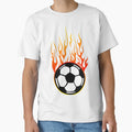 Soccer Ball Flame Fire Flame Logo T-Shirt - Casual Everyday Wear for Adults - T-Shirt, Sweatshirt, Hoodie