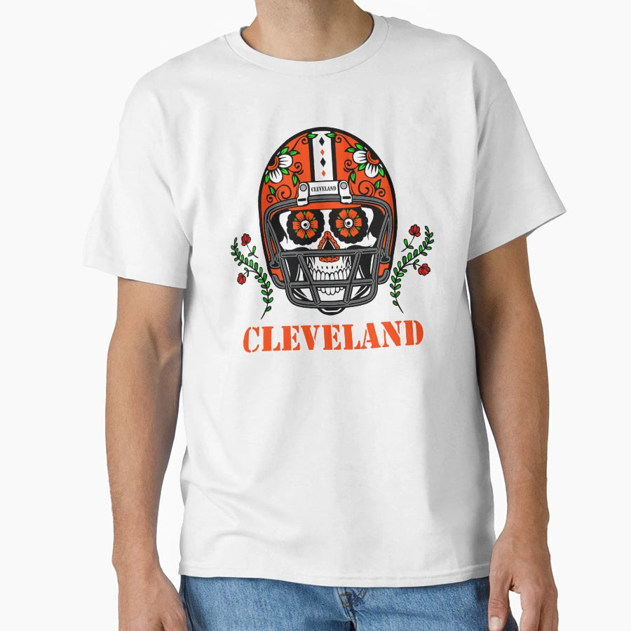 Cleveland Football Helmet Sugar T-Shirt - Custom Art Print for Adults - T-Shirt, Sweatshirt, Hoodie