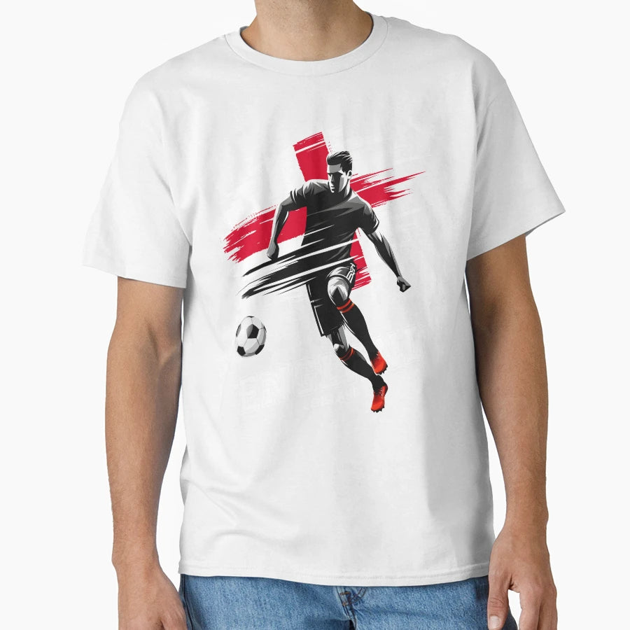 Football Soccer England English Flag T-Shirt - Aesthetic Graphic Unisex - T-Shirt, Sweatshirt, Hoodie
