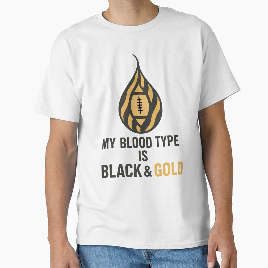 Blood Type Black Gold T-Shirt - Custom Art Print for Adults - T-Shirt, Sweatshirt, Hoodie