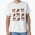Football And Bows Girly Sports Fan T-Shirt - Trendy Graphic Men Women - T-Shirt, Sweatshirt, Hoodie