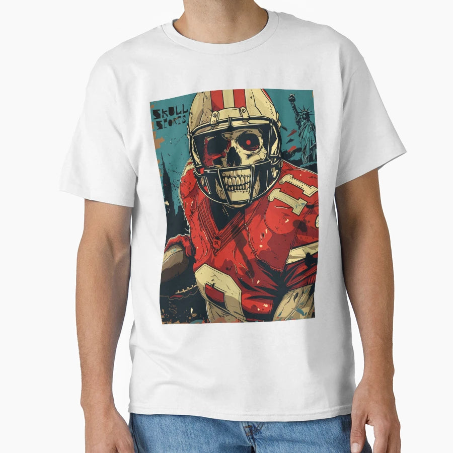 American Football Skull Skull Skull T-Shirt - Fun Novelty Design Unisex - T-Shirt, Sweatshirt, Hoodie