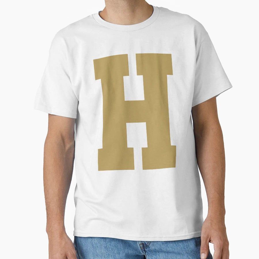 Alphabet Gold H Sports Letter H T-Shirt - Trendy Graphic Unisex - T-Shirt, Sweatshirt, Hoodie