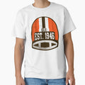 Cleveland Throwback Football Helmet T-Shirt - Minimalist Print Men Women - T-Shirt, Sweatshirt, Hoodie