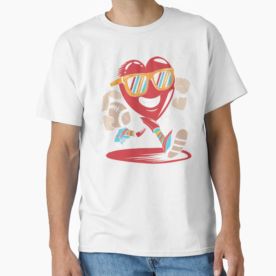 Valentines Day Heart Quarterback T-Shirt - Streetwear Style for Adults - T-Shirt, Sweatshirt, Hoodie
