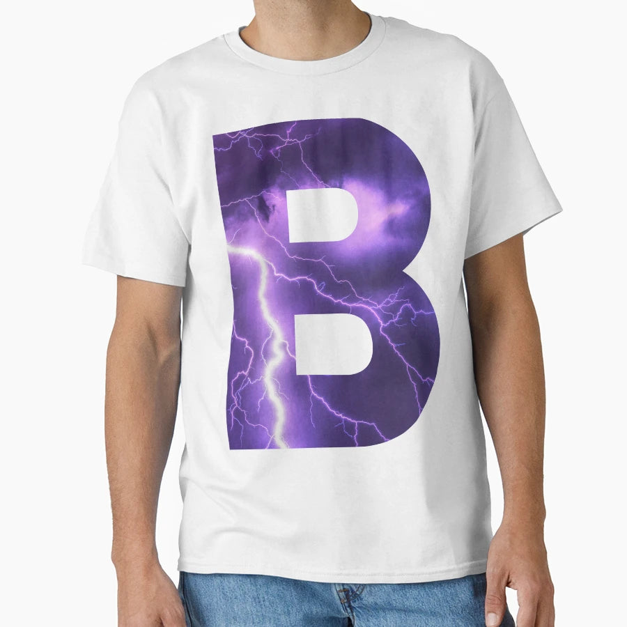 Letter B Lightning T-Shirt - Unique Graphic Unisex - T-Shirt, Sweatshirt, Hoodie