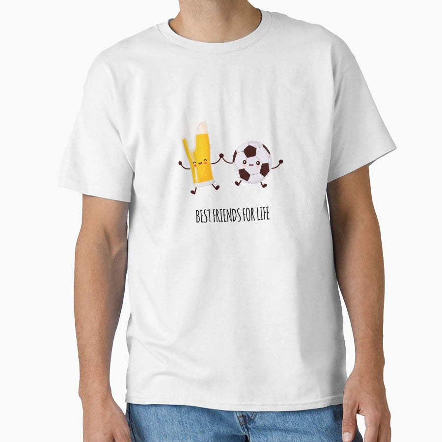 Beer And Soccer Best Friends Life T-Shirt - Novelty Apparel Unisex - T-Shirt, Sweatshirt, Hoodie