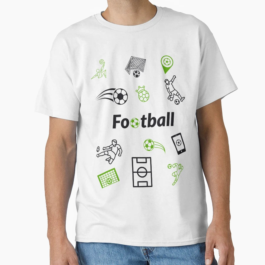 Football Pattern T-Shirt - Custom Art Print Men Women - T-Shirt, Sweatshirt, Hoodie