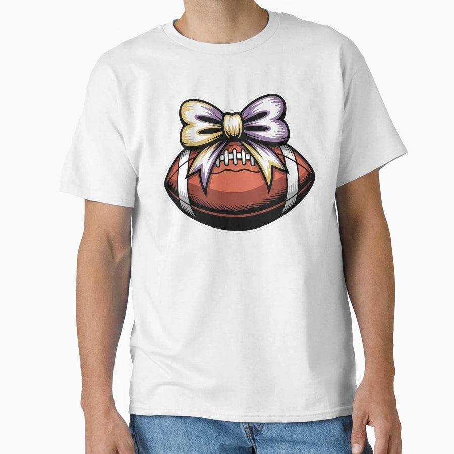Purple Yellow Gold Football Coquette T-Shirt - Trendy Graphic Men Women - T-Shirt, Sweatshirt, Hoodie