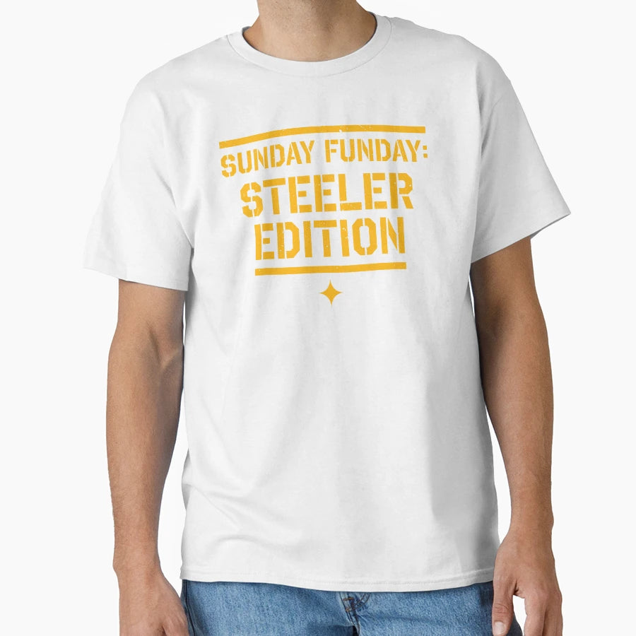 Sunday Funday Steeler T-Shirt - Minimalist Print Men Women - T-Shirt, Sweatshirt, Hoodie