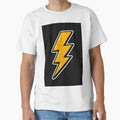 Bold Yellow Lightning Bolt Black T-Shirt - Minimalist Print Unisex - T-Shirt, Sweatshirt, Hoodie