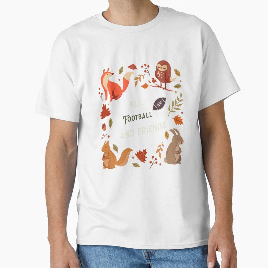 Fall Football Friends Animals T-Shirt - Trendy Graphic for Adults - T-Shirt, Sweatshirt, Hoodie
