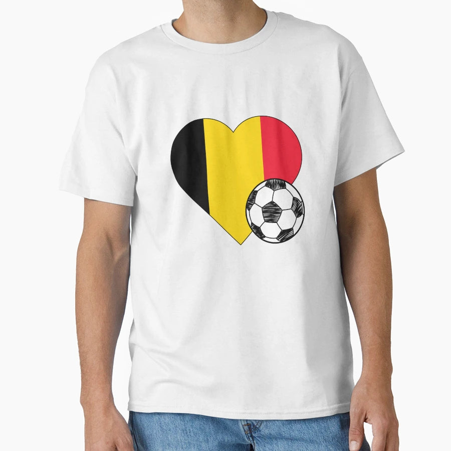 Belgium Soccer Heart T-Shirt - Custom Art Print Men Women - T-Shirt, Sweatshirt, Hoodie