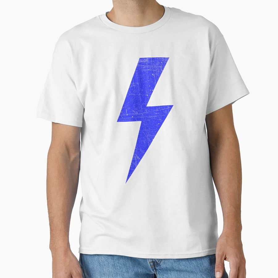 Blue Lightning Bolt Bold Electric T-Shirt - Novelty Apparel for Adults - T-Shirt, Sweatshirt, Hoodie