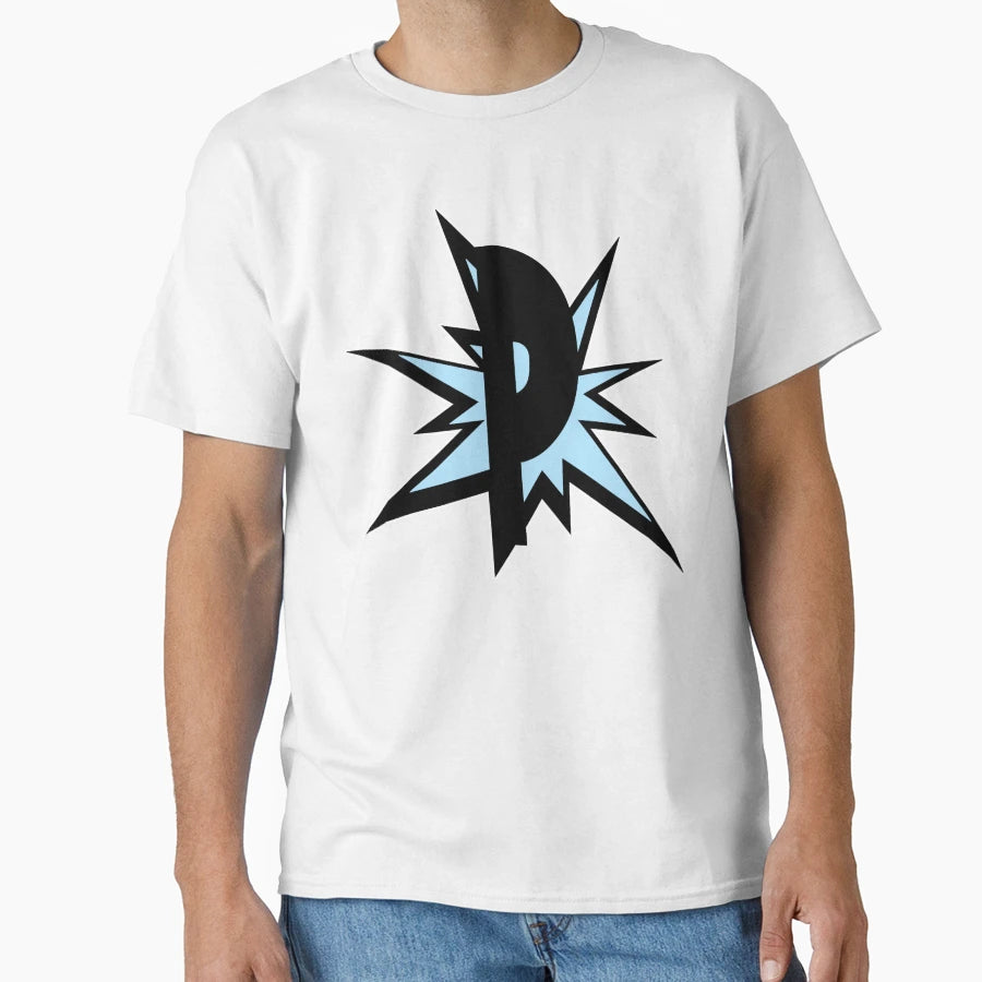 Monogram P Letter Initials Light Blue T-Shirt - Custom Art Print Unisex - T-Shirt, Sweatshirt, Hoodie