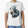 Grim Reaper Plays American Football T-Shirt - Minimalist Print Unisex - T-Shirt, Sweatshirt, Hoodie
