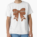 Football Bow Illustration Stitch T-Shirt - Minimalist Print Men Women - T-Shirt, Sweatshirt, Hoodie