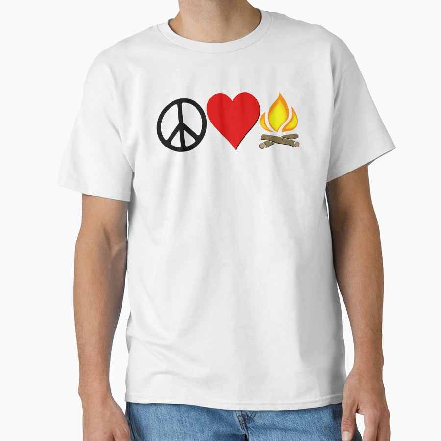 Peace Love And Camping T-Shirt - Trendy Graphic Unisex - T-Shirt, Sweatshirt, Hoodie