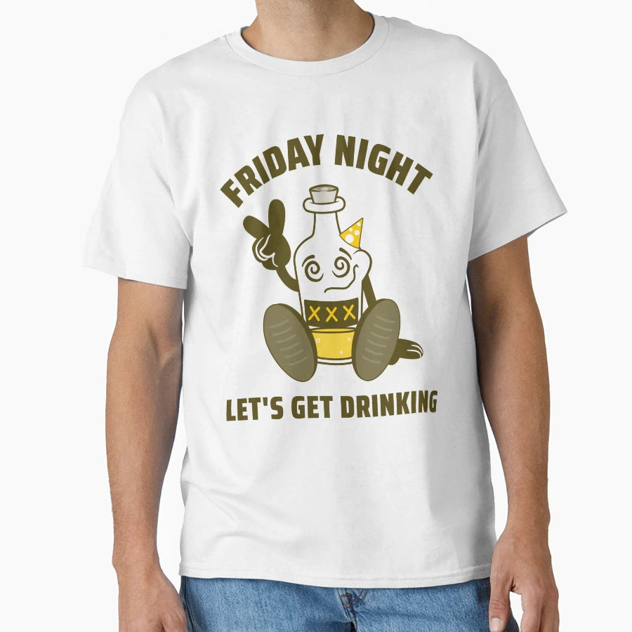 Friday Night Lets Get Drinking Beer T-Shirt - Custom Art Print for Adults - T-Shirt, Sweatshirt, Hoodie