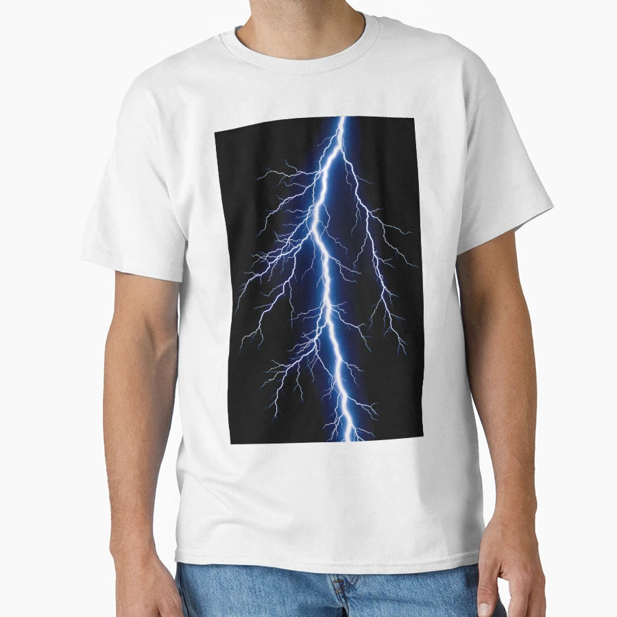 Blue Lightning Bolt T-Shirt - Minimalist Print for Adults - T-Shirt, Sweatshirt, Hoodie