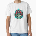 Vibrant Skull Wearing Red Baseball Cap T-Shirt - Custom Art Print Unisex - T-Shirt, Sweatshirt, Hoodie