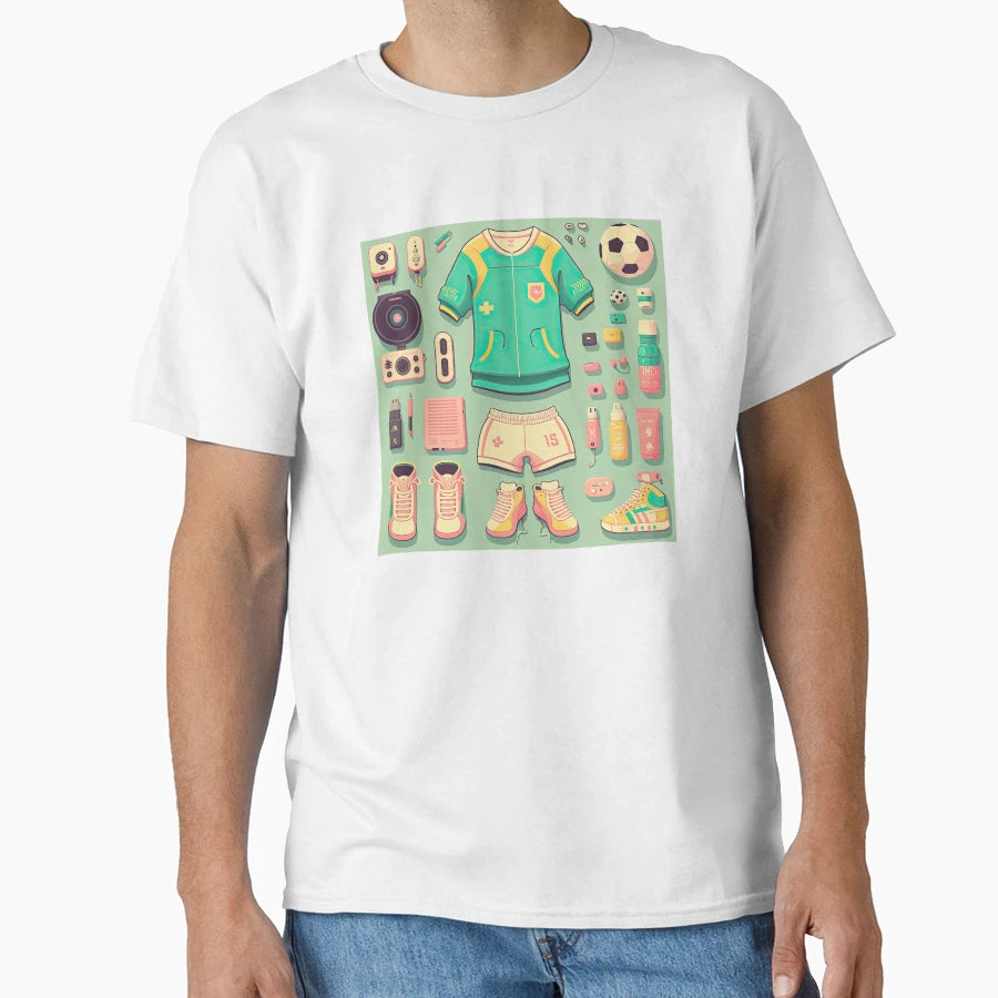 Football Patterns And Accessories T-Shirt - Unique Graphic Unisex - T-Shirt, Sweatshirt, Hoodie