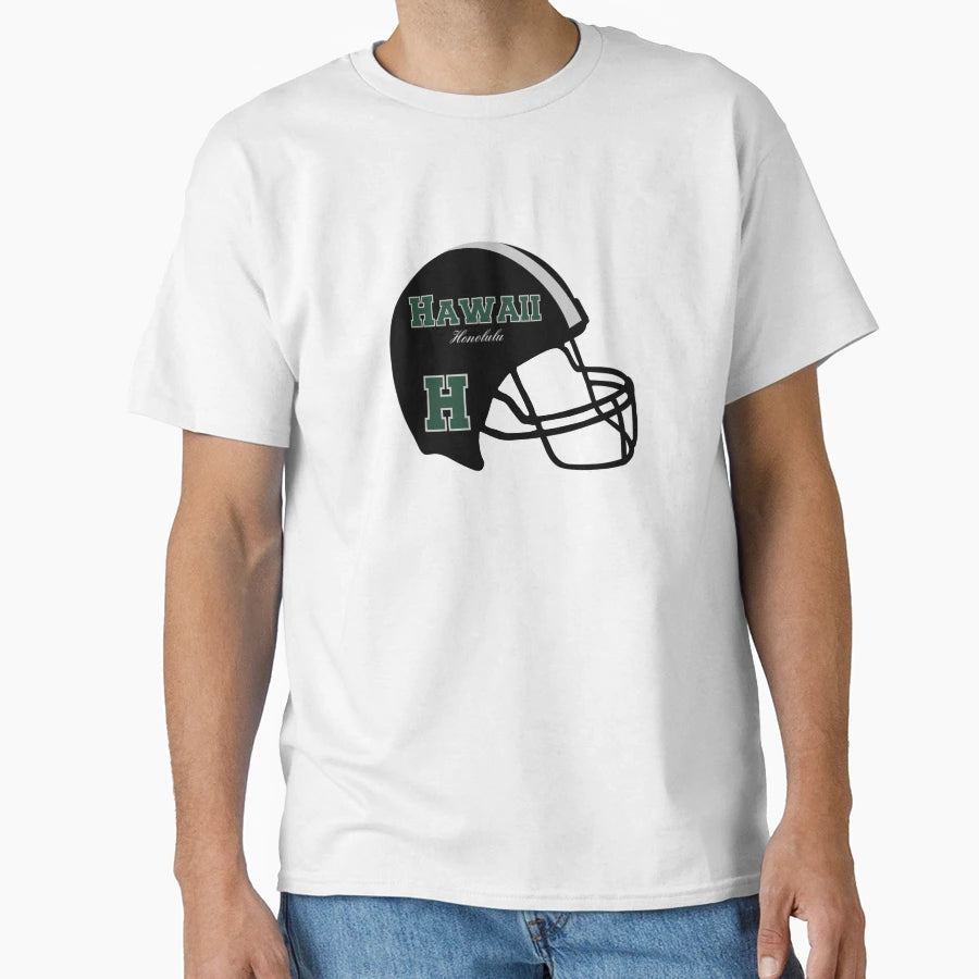 Honolulu Hawaii Hi Football Helmet T-Shirt - Graphic Print Unisex - T-Shirt, Sweatshirt, Hoodie