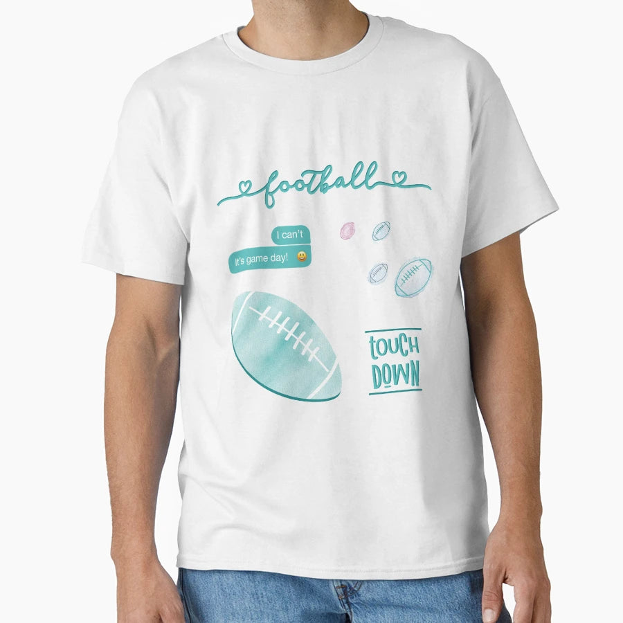Teal Watercolor Football Pack T-Shirt - Trendy Graphic for Adults - T-Shirt, Sweatshirt, Hoodie