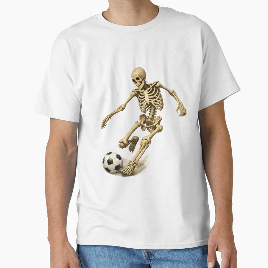 Skeleton Playing Soccer T-Shirt - Casual Everyday Wear for Adults - T-Shirt, Sweatshirt, Hoodie