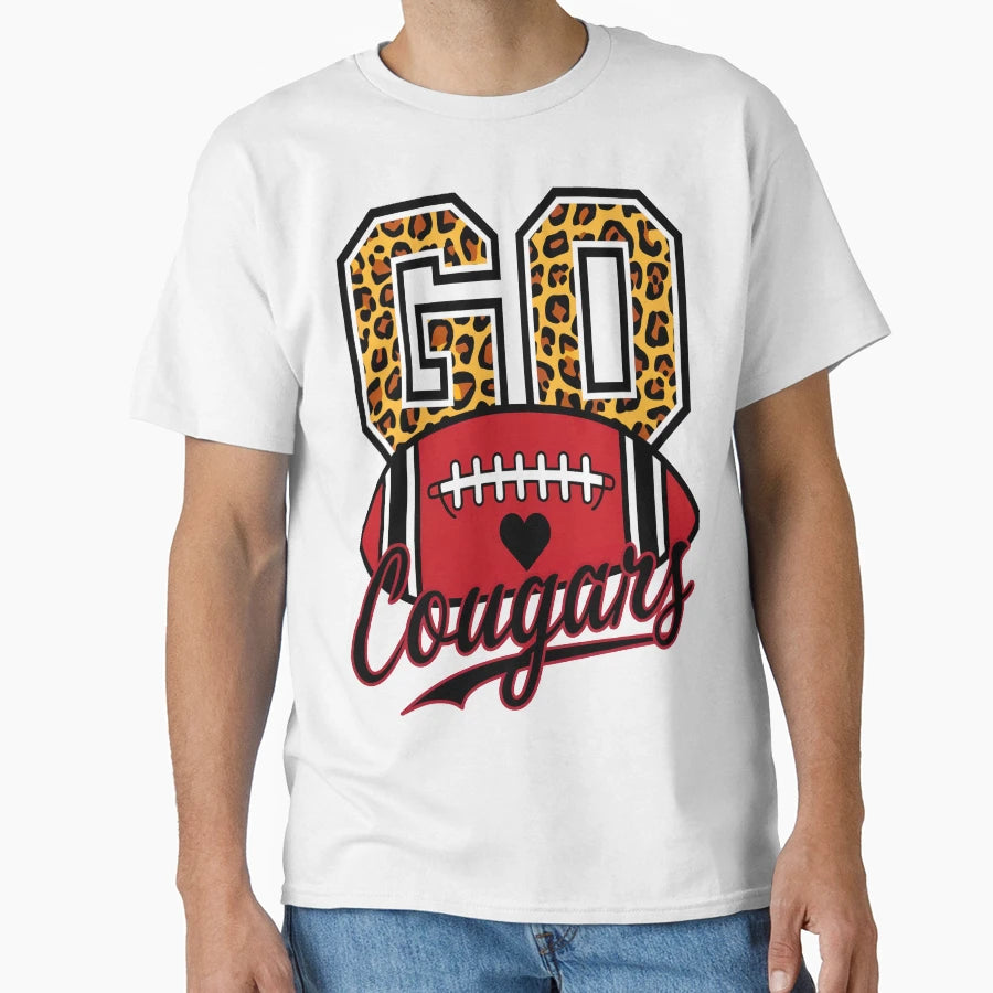 Go Cougars American Football T-Shirt - Casual Everyday Wear Men Women - T-Shirt, Sweatshirt, Hoodie