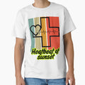 Heartbeats Sunset T-Shirt - Fun Novelty Design for Adults - T-Shirt, Sweatshirt, Hoodie