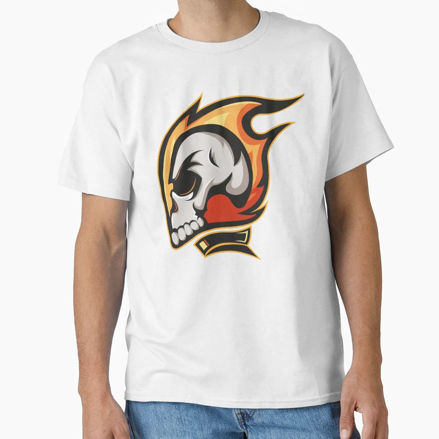 Skull Flames T-Shirt - Unique Graphic Men Women - T-Shirt, Sweatshirt, Hoodie