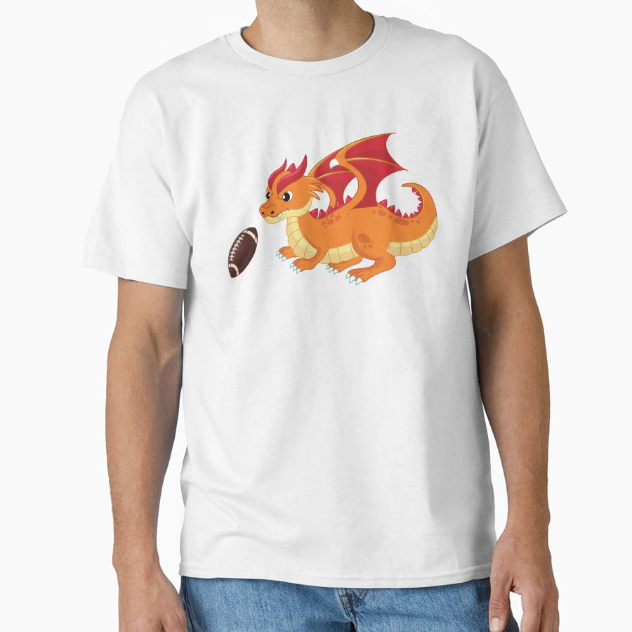 Dragon Playing Rugby Funny Good Dragon T-Shirt - Unique Graphic for Adults - T-Shirt, Sweatshirt, Hoodie