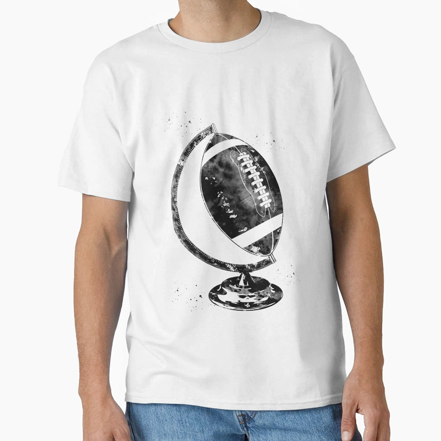 American Football Globe T-Shirt - Minimalist Print Unisex - T-Shirt, Sweatshirt, Hoodie
