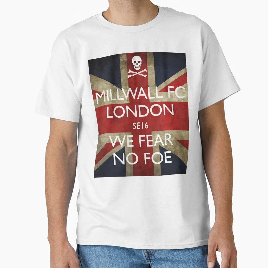 Millwall Union Jack We Fear No Foe T-Shirt - Fun Novelty Design Men Women - T-Shirt, Sweatshirt, Hoodie