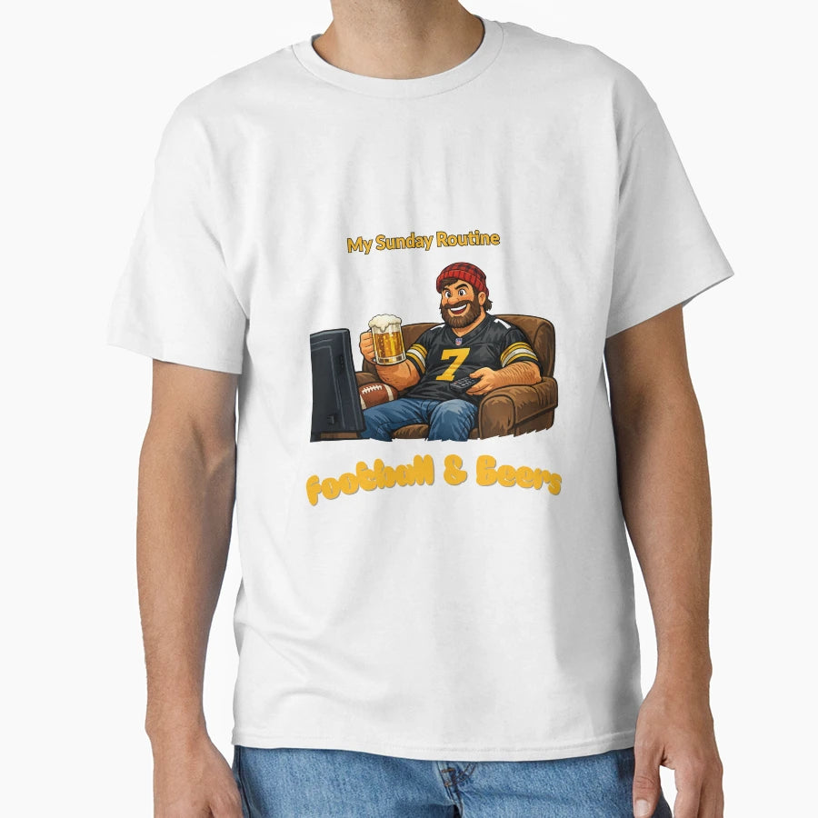 Pittsburgh Steelers Sunday Routine T-Shirt - Fun Novelty Design for Adults - T-Shirt, Sweatshirt, Hoodie