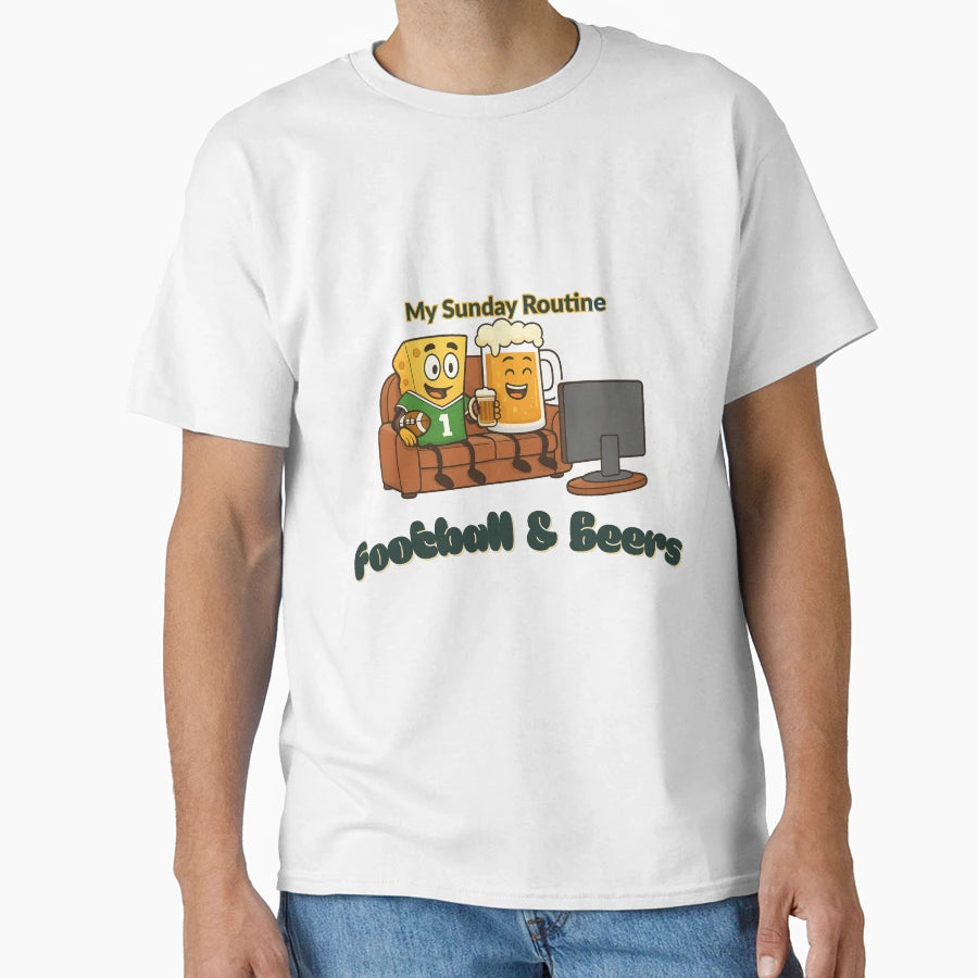 Green Bay Packers My Sunday Routine T-Shirt - Aesthetic Graphic Men Women - T-Shirt, Sweatshirt, Hoodie