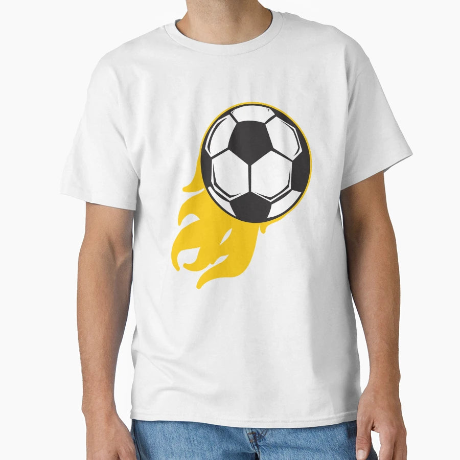 Flaming Soccer Ball T-Shirt - Unique Graphic Men Women - T-Shirt, Sweatshirt, Hoodie