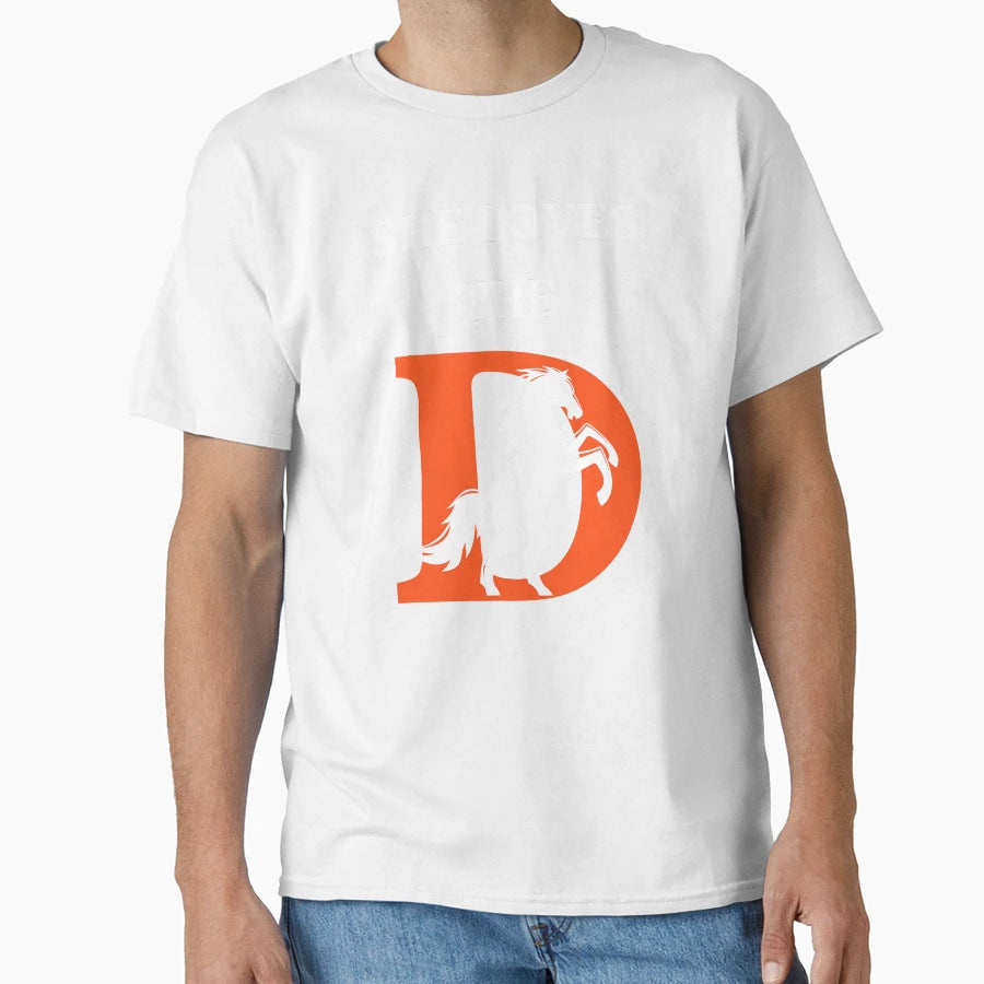 She Loves D Broncos T-Shirt - Minimalist Print Unisex - T-Shirt, Sweatshirt, Hoodie