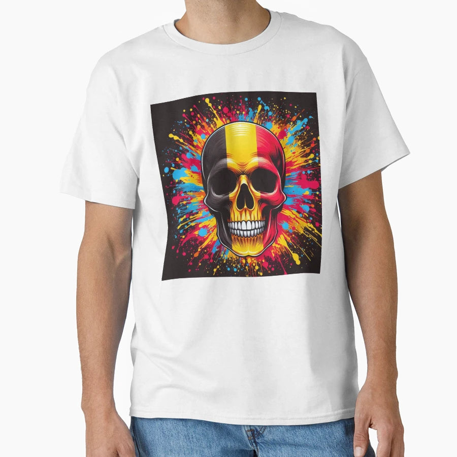 Belgium Skull T-Shirt - Casual Everyday Wear Men Women - T-Shirt, Sweatshirt, Hoodie