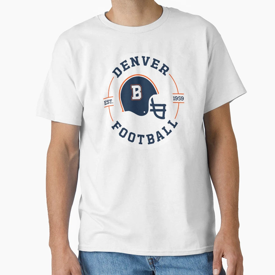 Denver Football Badge T-Shirt - Novelty Apparel Unisex - T-Shirt, Sweatshirt, Hoodie