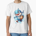 Shark Playing Football T-Shirt - Fun Novelty Design for Adults - T-Shirt, Sweatshirt, Hoodie