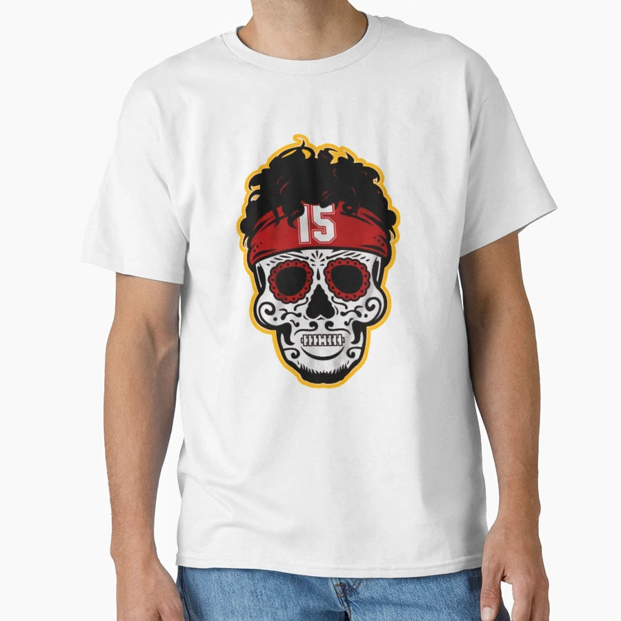 Pat Kansas City Football Aztec Skulls And T-Shirt - Novelty Apparel Unisex - T-Shirt, Sweatshirt, Hoodie
