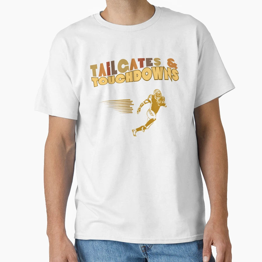 Tailgates Touchdowns Football Fall T-Shirt - Minimalist Print Men Women - T-Shirt, Sweatshirt, Hoodie